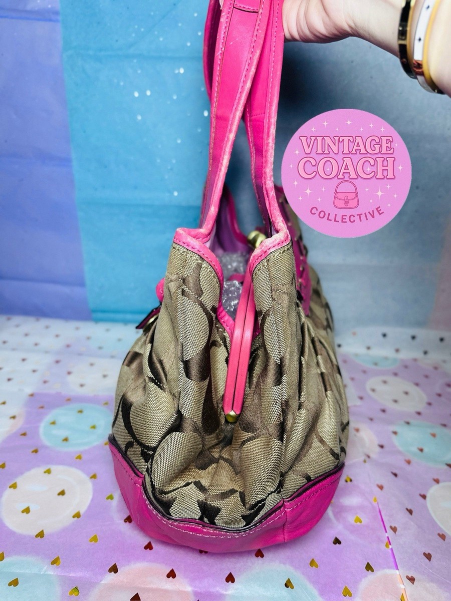 Coach Monogram Pink Leather Ergo Kisslock | eBay