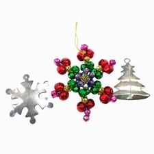 Vintage Metal Christmas Ornaments and bells Lot of 3