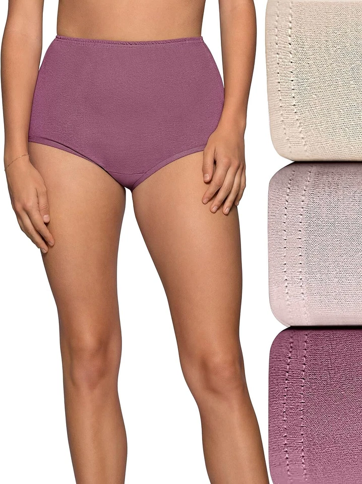 5 Pc Vanity Fair Cotton Brief 15320 Solid Mix Colors Sz- 6~7~8~9~10 $5 EACH - Image 4 of 4