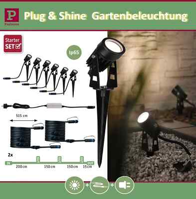 Paulmann Plug&Shine LED Gartenstrahler Point Max Basiset IP65 3000K 6x3,5W 75VA