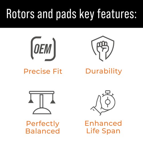 Rear Brake Rotors + Ceramic Pads for 20152019 Hyundai Sonata Kia