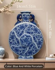 Elegant Blue & White Poreclain Vase for Home Decor / House Warming / Gift