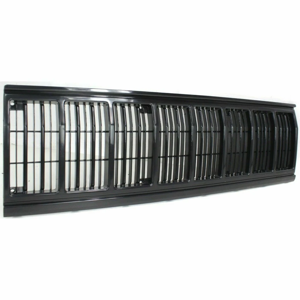 For 1991-1996 Jeep Cherokee Front New Grille & Headlight Door Bezel Black Foto 2 de 4