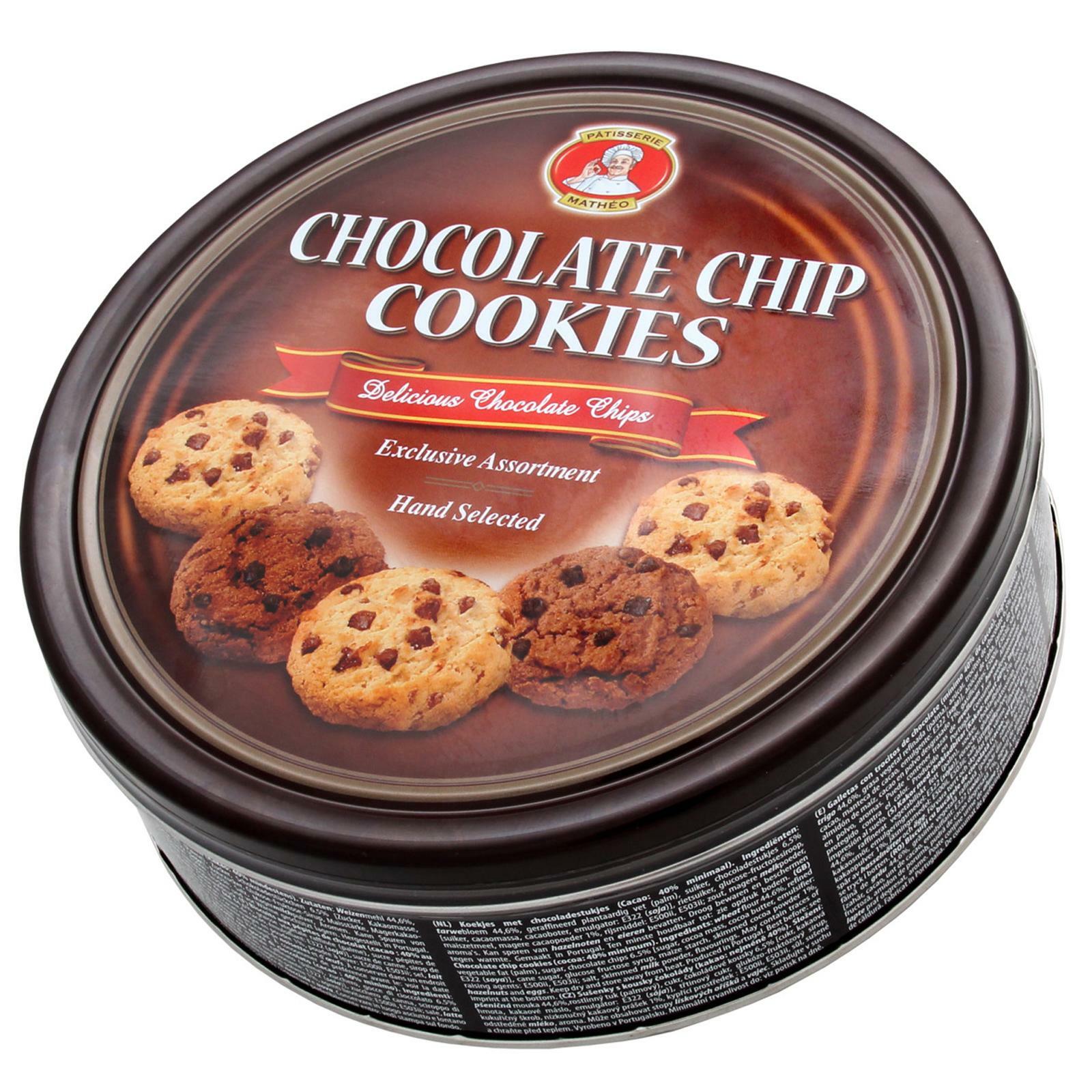 BISCOTTI CHOCOLATE CHIP COOKIES PATISSERIE MATHEO LATTA 454 GR CIOCCOLATO GOCCE