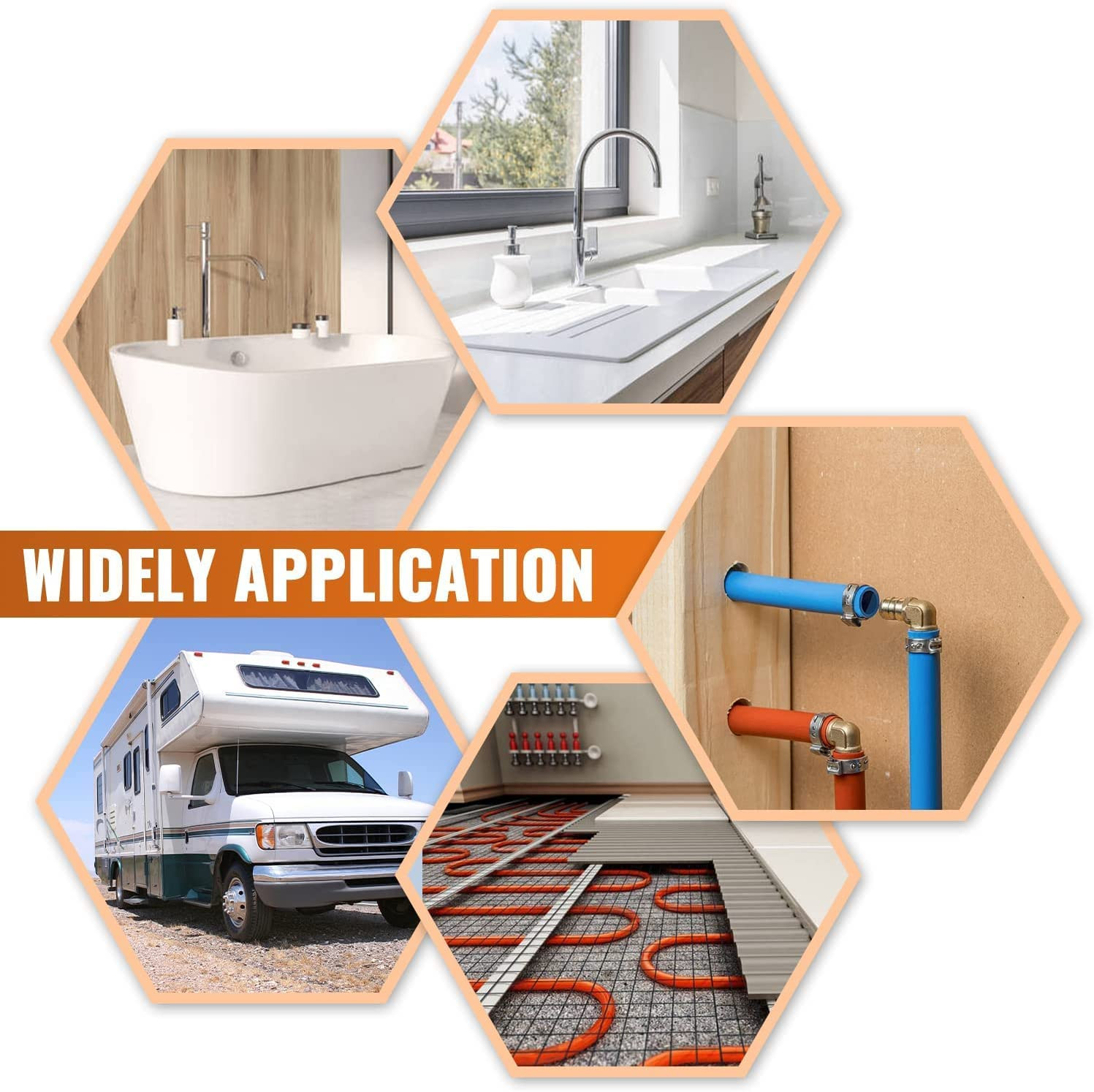 6-Pack 1/2" PEX to 1/2" Female NPT Brass Fittings, UPC Certified