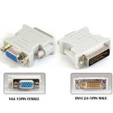 DVI-I Dual Link Male to VGA 15 Female Adapter Connector Converter PC Monitor 7