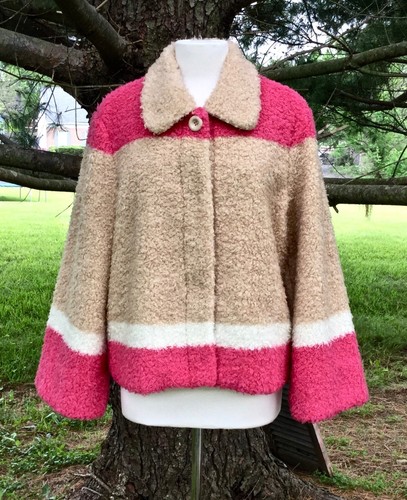 Anthropologie Colorblocked Sherpa Coat 