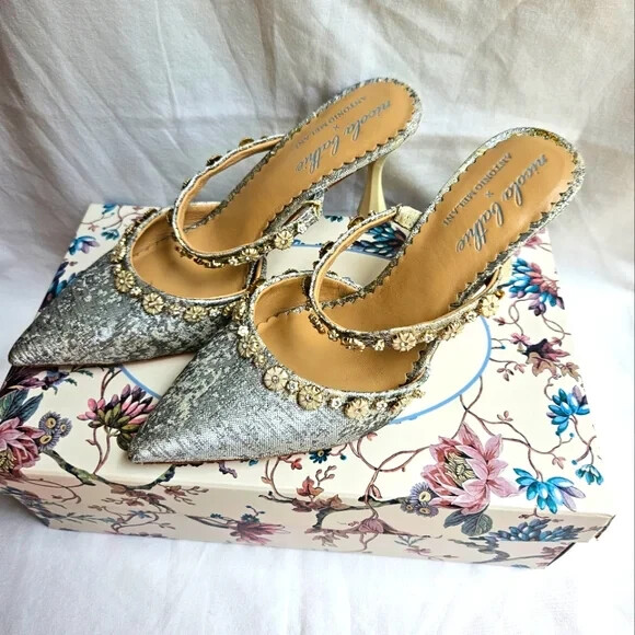 Antonio Melani Nicola Bathie Caroline Ornamented Metallic silver