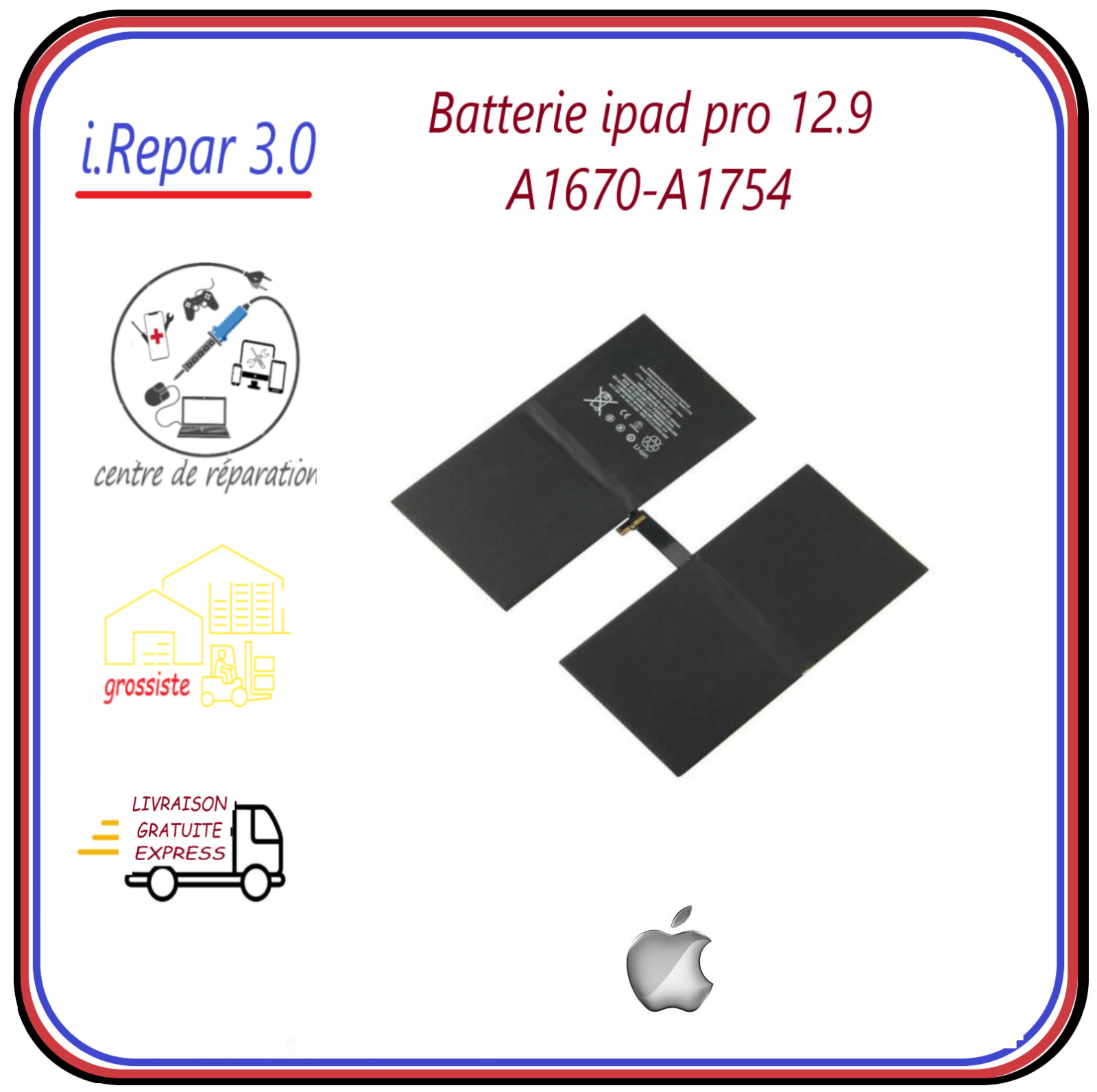 Batterie iPad Pro 12.9 2017 résout les coupures nettes sur A1670 et A1671