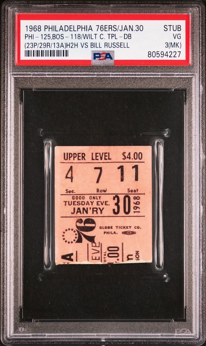 FRANCE98 コロンビアvsイングランド チケット半券 ウイリアム王子臨席！ 1968 WILT CHAMBERLAIN TRIPLE DOUBLE TICKET🎟️1/30/68 WILT VS BILL