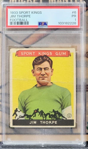 JIM THORPE 1933 Goudey Gum Sport Kings #6 PSA 1 *BEAUTY FOR GRADE!* FOOTBALL HOF