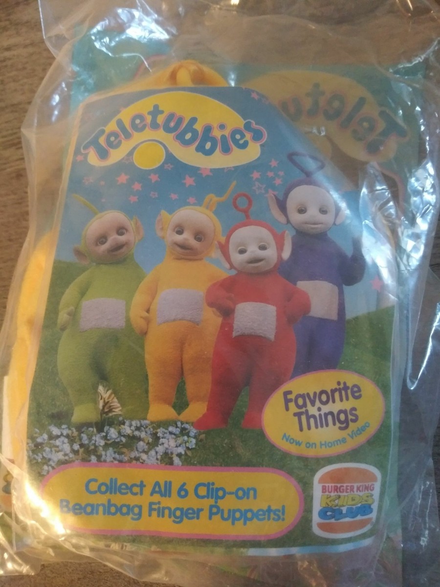 Teletubbies Finger Puppet Clip On Beanbag 1999 Burger King Kids Club Yellow  NEW