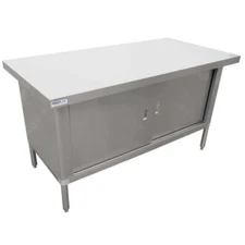 Prepline PTC-2460, 24"D x 60"L 304 Stainless Steel Enclosed Base Worktable