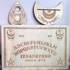 3 Pc ~ Natural Wood Divination Board & Tarot Card Stand Spirit Board