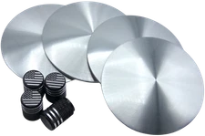 2.20" / 56mm Silver Wheel Center Hub Cap Sticker Decal AND Tire Valve Caps BLACK