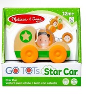 Melissa  Doug Wooden Go Tots Green Star Car Toy Double-sided Face Disk, NEW