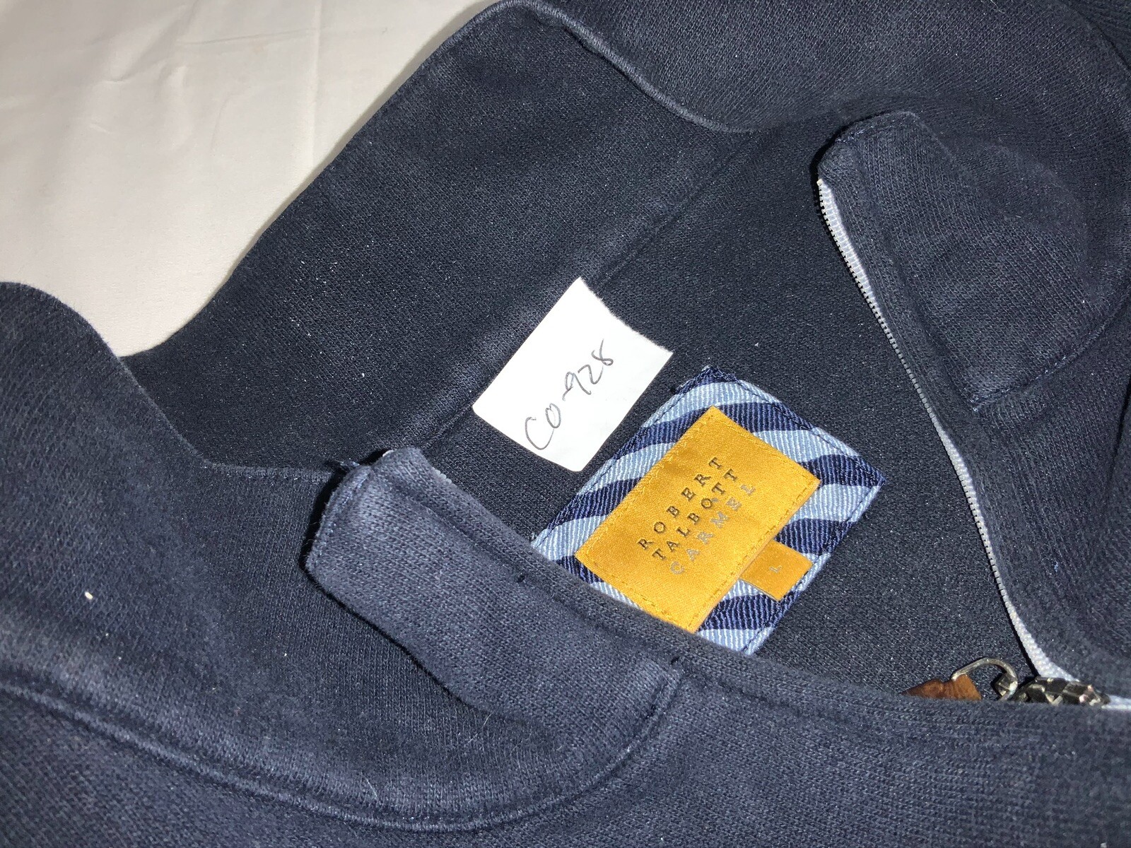 Robert Talbott Carmel Pullover L Men Blue Zip Cotto Gem