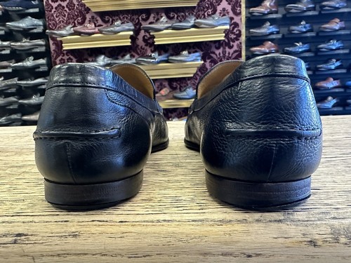 760 $ Herren schwarzes Leder Gucci geprägtes Pferd Bit Halbschuhe Gr. 8,5 US/7,5 G - Bild 10 von 13