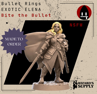 EXOTIC Elena LOTR 3dprinted mini Bullet Rings Evil Bite the Bullet 3D dnd