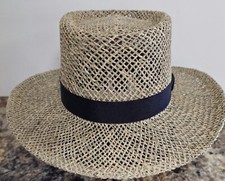 Amish Made Seagrass Gambler HAT Made In USA