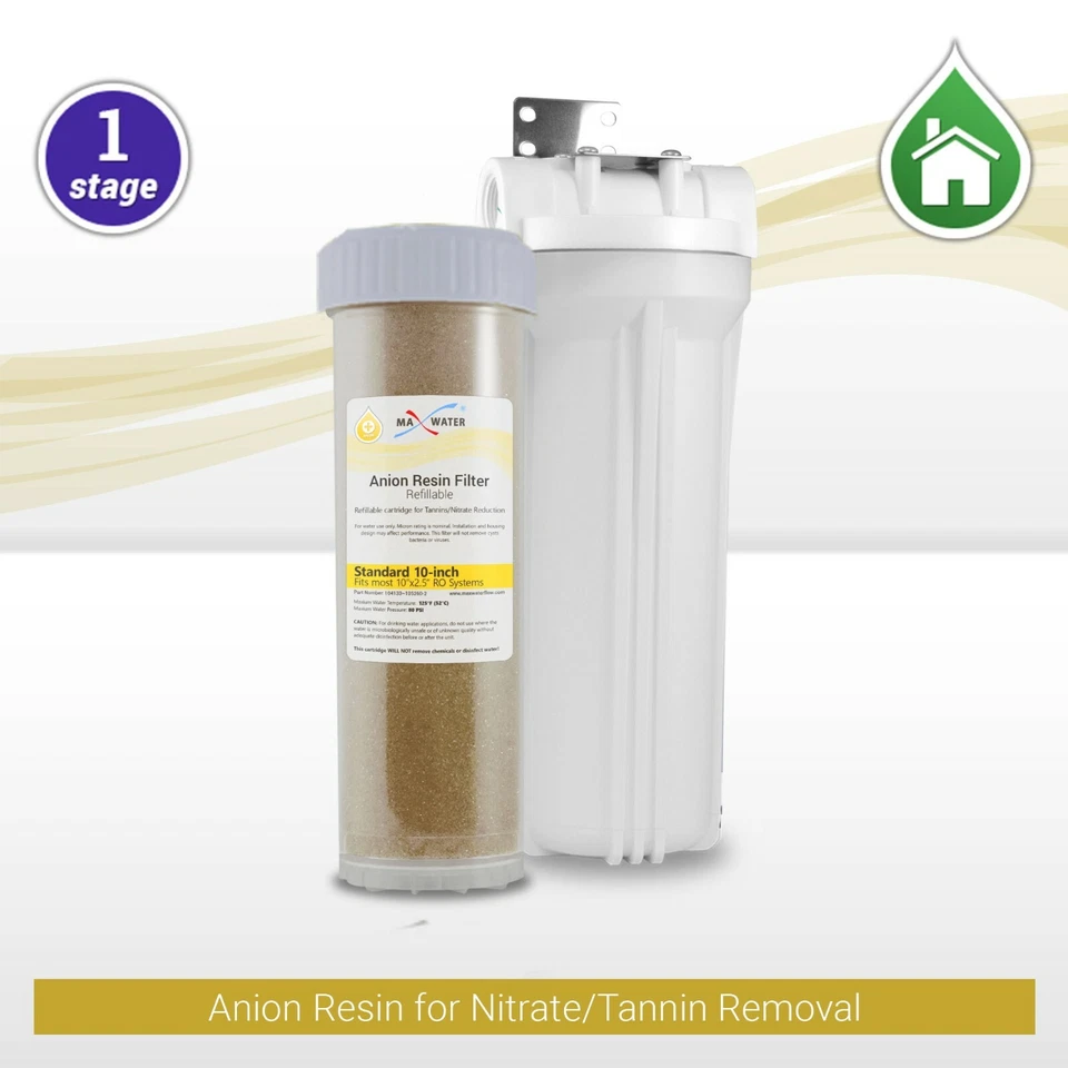 1stage 10" Whole House Tannin/Nitrate Reduction Filter with White Filter Housing - Image 2 of 4