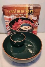 Over And Back Vintage Mission Grande Chip and Dip Bowl - salsa, Terracotta