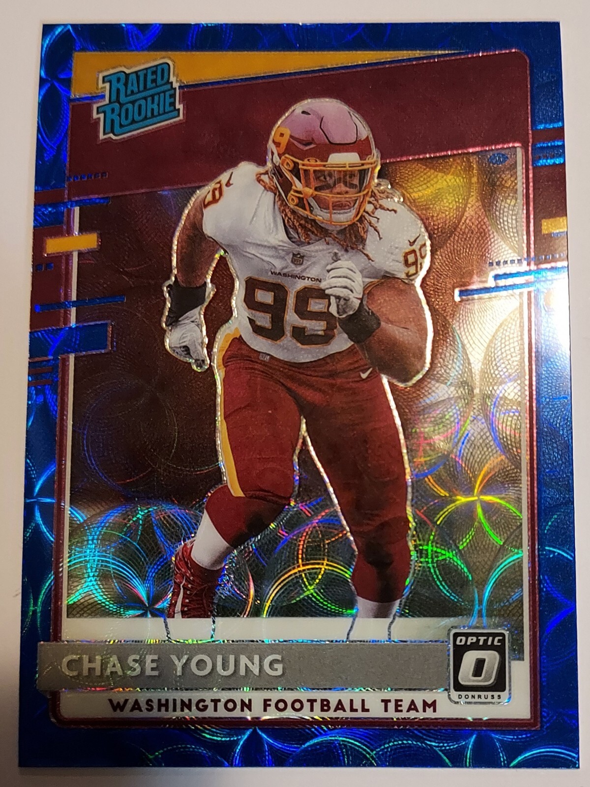 2020 Chase Young Rated Rookie No. 166 Blue Scope Optic Prizm