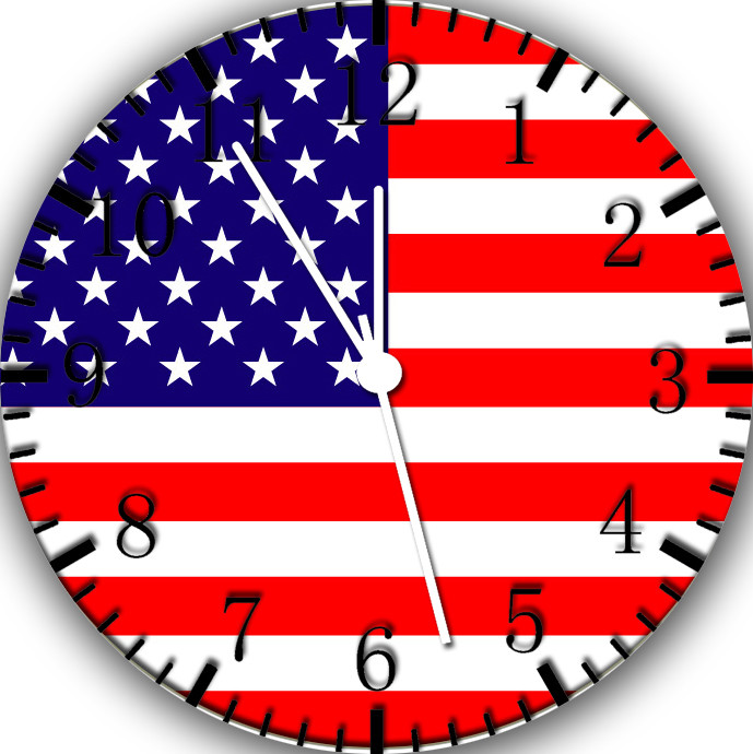 American Flag Frameless Borderless Wall Clock Nice For Gifts or Decor W26