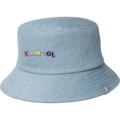 Kangol Denim Color Text Bucket Hat M 