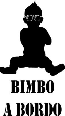 2x Kit Adesivo sticker Baby on Board bambino bimbo a bordo decalcomania