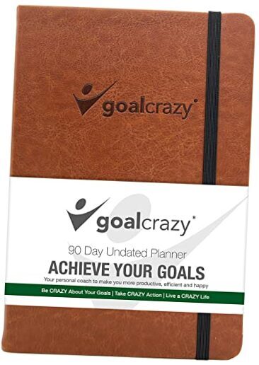 Undated Planner - 90 Day Guided Journal, 2021 2022 Weekly Organization, Brown
