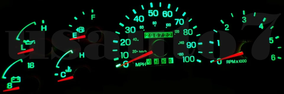 Dash Cluster Gauge GREEN SMD LED LIGHT KIT Fit 97-98 Ford F150, F250, Expedition - Imagem 3 de 4