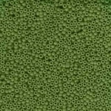 Miyuki Seed Beads 8/0 8-411 Opaque Jade Green Glass 22g Size 8 Rocaille Round