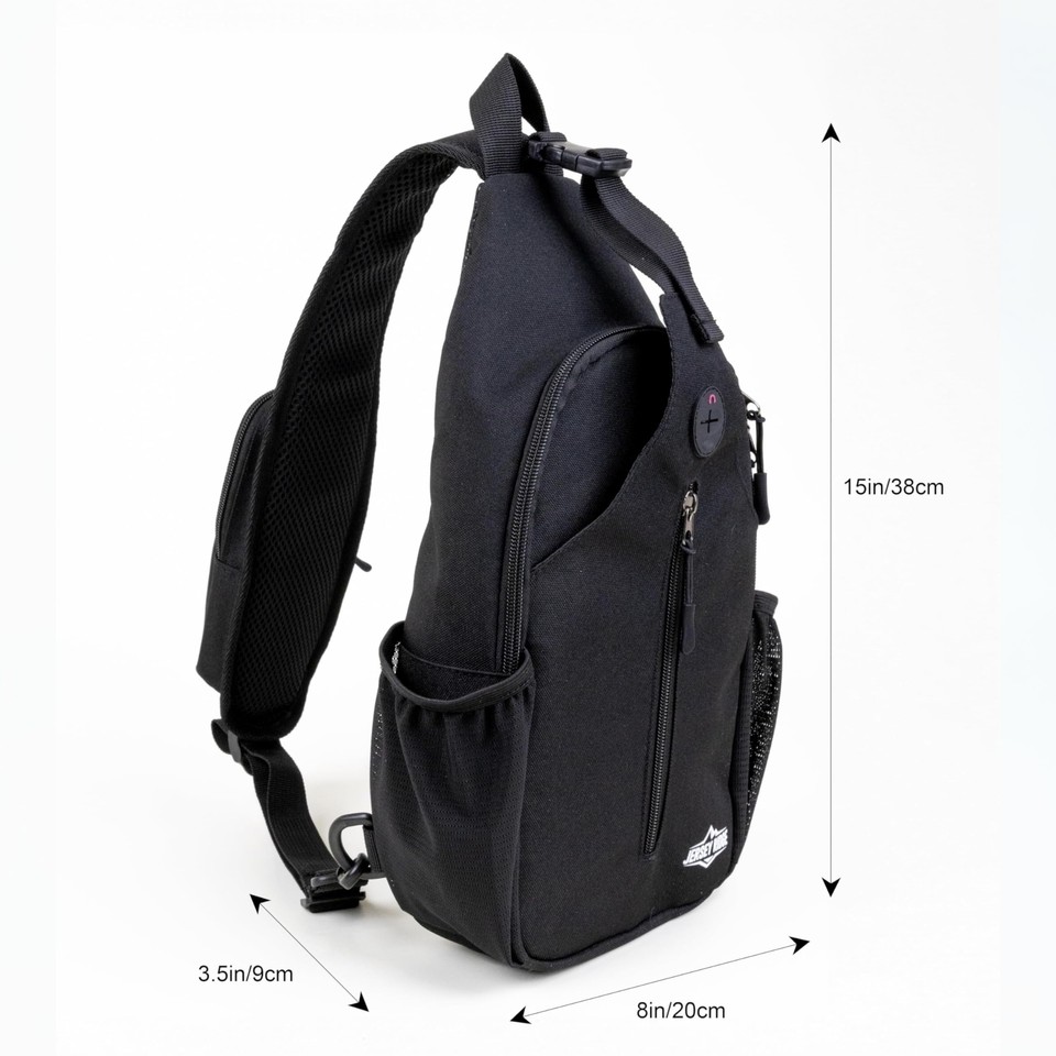AntiTheft Sling Bag for Travel Hiking Crossbody Daypack Backpack Black