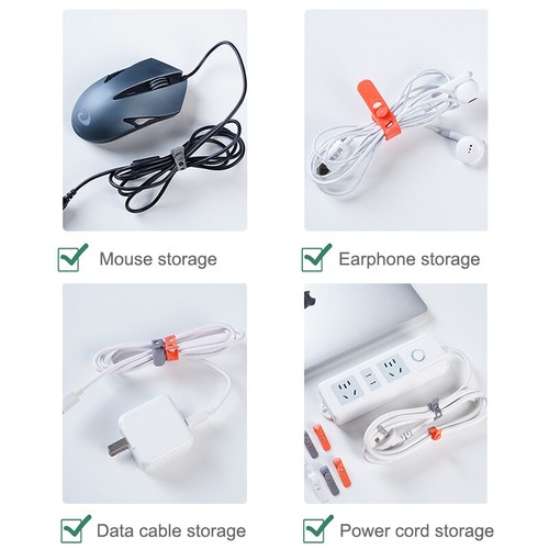 10Pcs Cable Organizer Earphone Cable Clip Charger Cord Winder Line Winder Strap - Zdjęcie 2 z 10