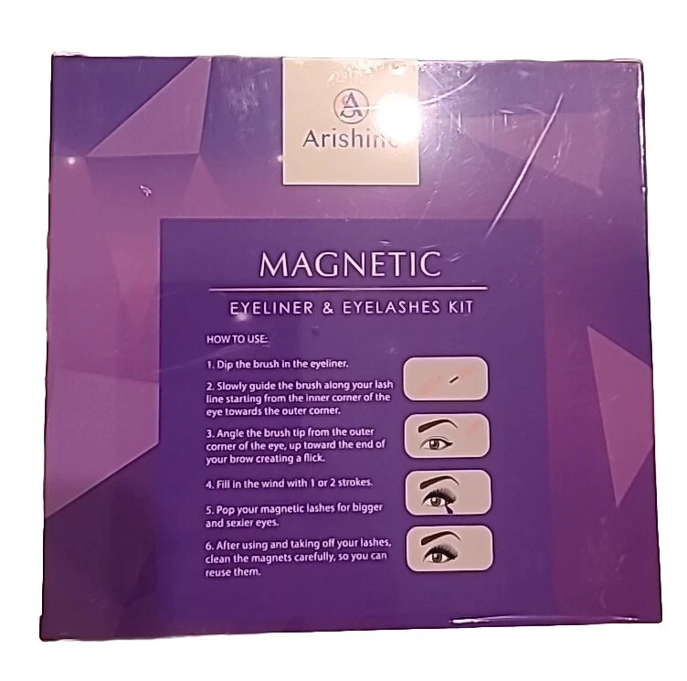 NIB Arishine 8pc Magnetic Eyeliner and Lashes Kit With Reusable Lash, Waterproof - Image 2 of 3