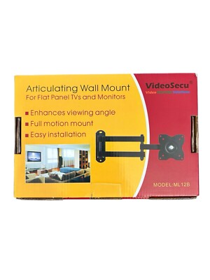 VideoSecu ML12B TV And Monitor Wall Mount Full Motion 15 inch Extension BLACK