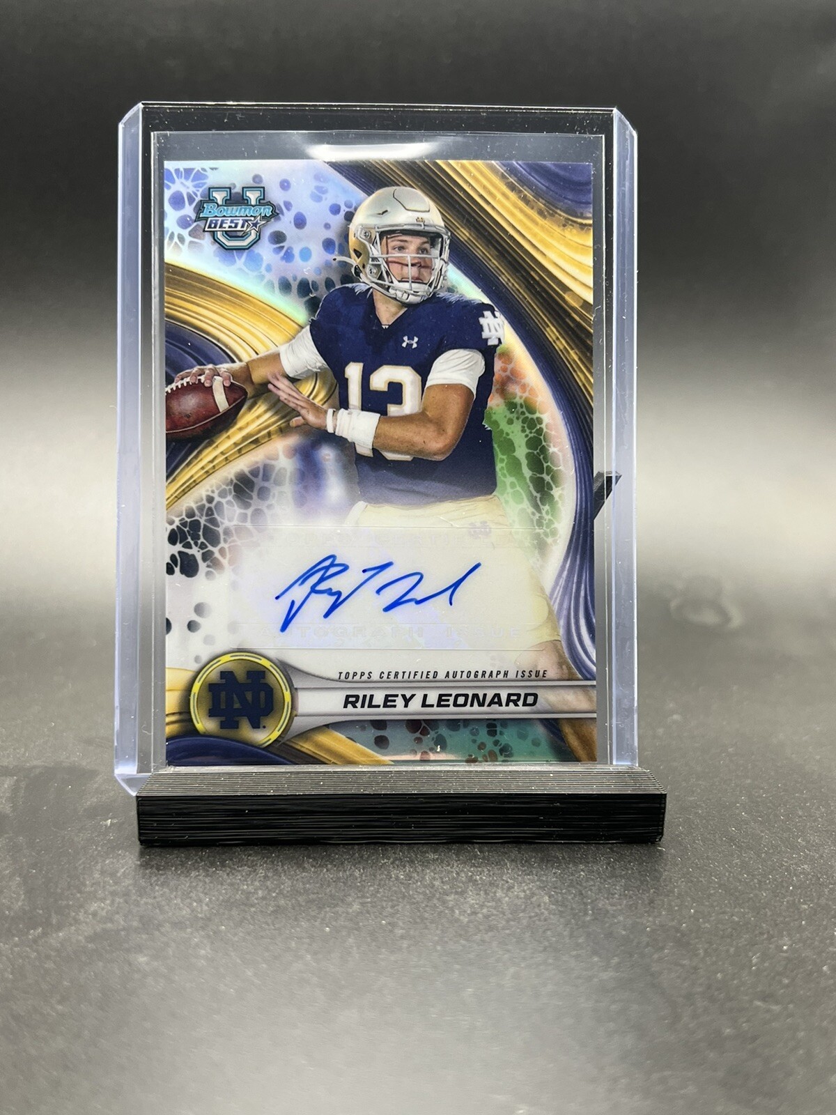 2024 Bowman's Best University Riley Leonard ON CARD AUTO #BOA-RL Notre Dame RC