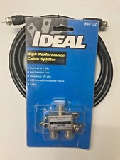 NEW IDEAL 85-132 2-WAY HIGH PERFORMANCE CABLE SPLITTER 5 MHz-1GHz W/6 FT CABLE!