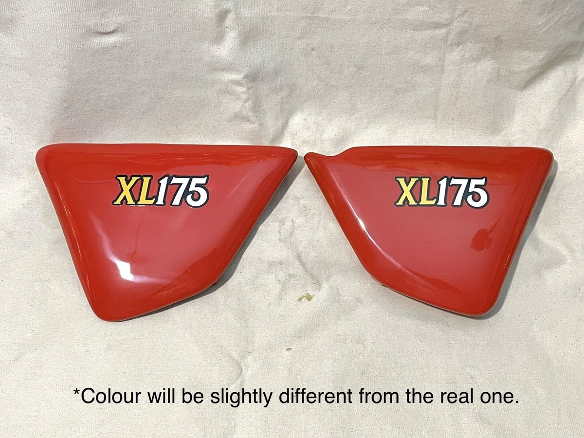 HONDA vintage enduro XL175 COVER LEFT & RIGHT ORANGE SINGLE LINE