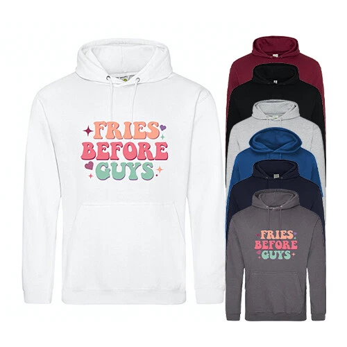 VALENTINO Hoodie Fries Before Guys Valentine's Day Foodie Novelty Joke Unisex Hoody Top