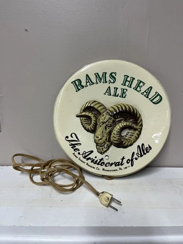 Vintage Rams Head Ale Lighted Beer Sign
