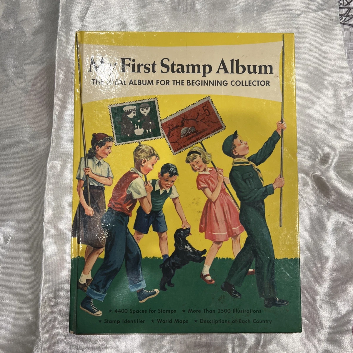 My First Stamp Album Vintage 1960 Minkus Publications Includes Over 125 Stamps