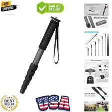 62" Camera Monopod 6 Section Compact Carbon Fiber Unipod Extendable Photogr...