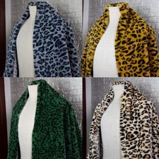 Faux Fur Fabric Soft Artificial Leopard Animal Print Decor DIY Clothing Fabric