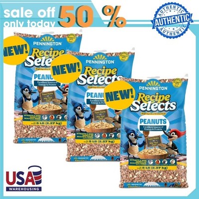 Pennington Shelled Peanuts Wildlife and Wild Bird Food, 5 lb 3 Pack