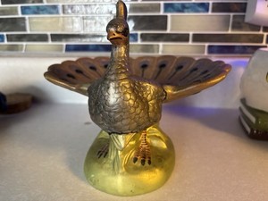 Vintage Holland Mold Ceramic Peacock Candy Trinket Soap Dish