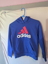 Adidas Kids Blue Hoodie Size Medium 10/12 With Pockets