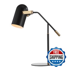 Jonathan Y 19.25 Black/Brass Gold Edison Metal Led Task Lamp Contemporary