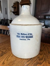 2 Gallon Rohr McHenry & Son Pure Rye Whiskey Jug Pre-Prohibition Benton, Pa.